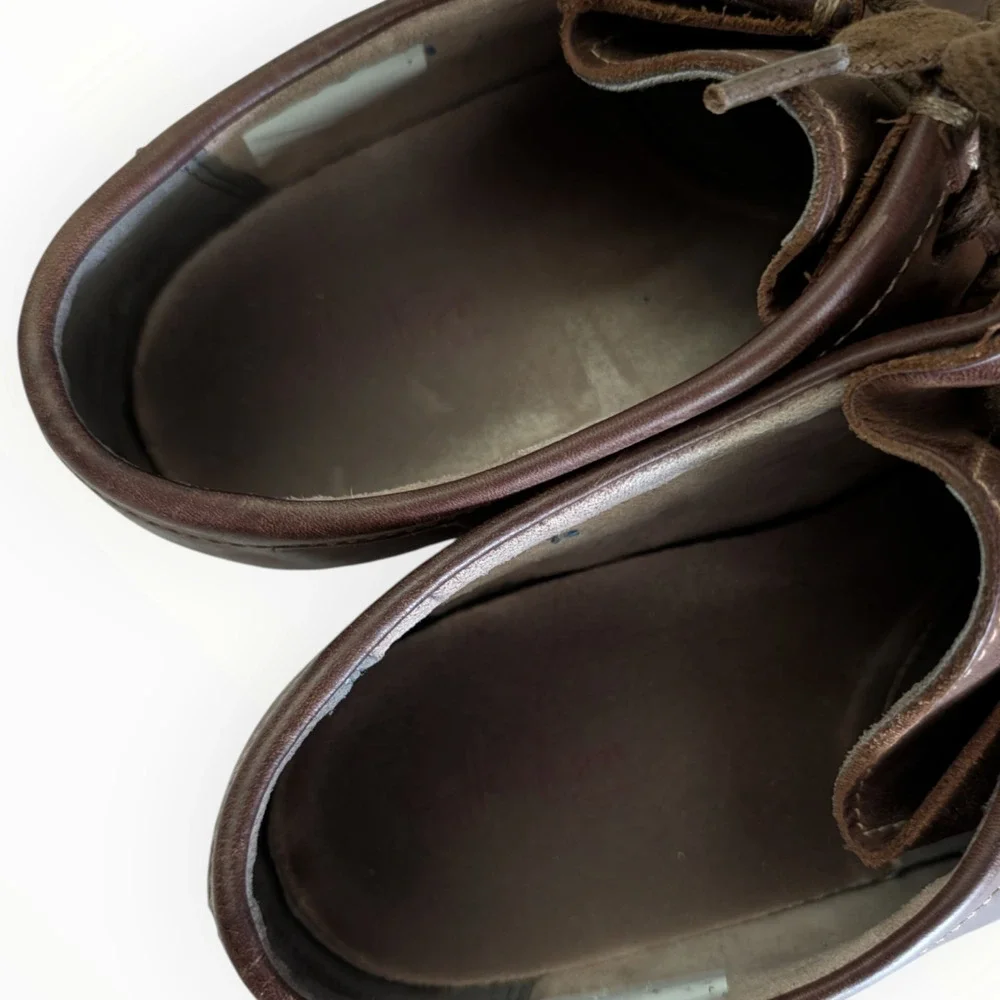 Clarks Collection Wallabee Classic Brown Leather Moc Toe EVO Shoes Size 10 Mens